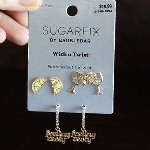 Sugarfix by Baublebar 'With a Twist' Earrings Set- NWT